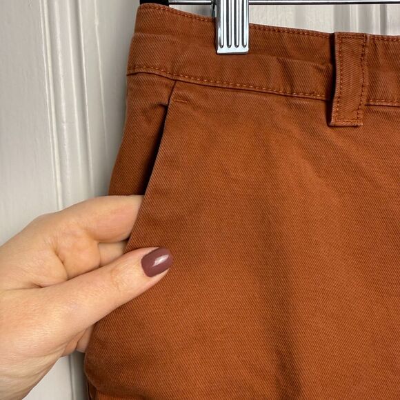 Gap Pants Womens 12 Brown Straight Up Khaki Preppy Stretch Cropped Cotton Twill - Picture 4 of 9